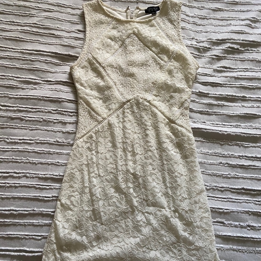 White lace mini dress